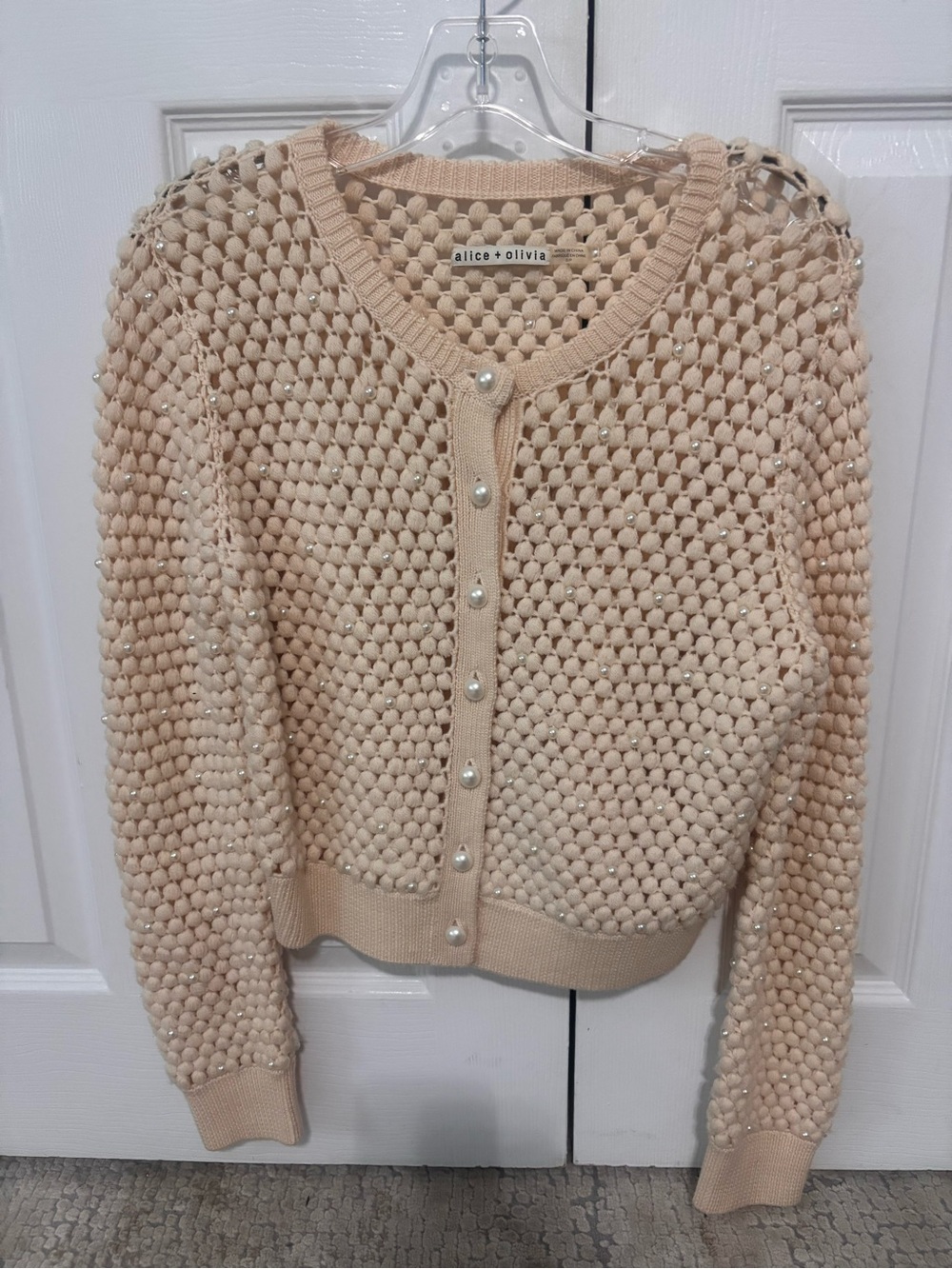 Alice and Olivia knit pearl cardigan size S